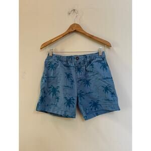Chubbies Shorts Mens Small Blue Chino Outdoor 5.5 Inseam Regular Fit Palm Trees